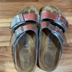 EUC Silver Birkenstock Arizona Sandal